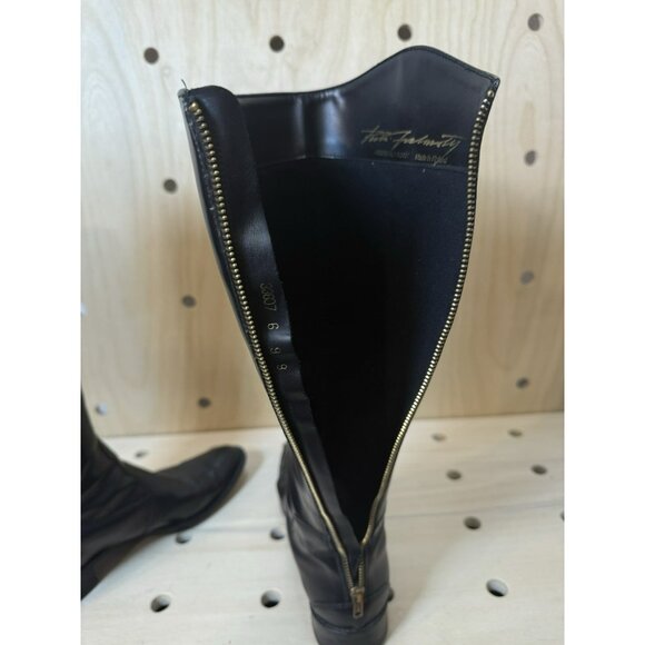 Pertti Palmroth Black Leather Tall Riding Boots Made in Finland Back Zipper 9 - Picture 12 of 12